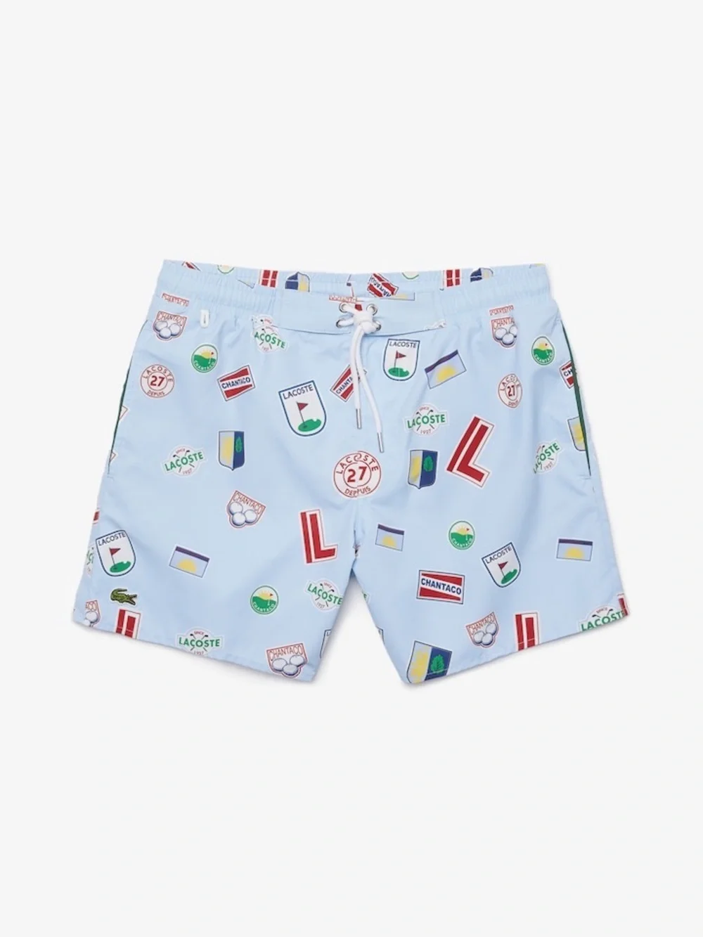 New Lacoste Men’s Lace-Up Waist Print Swimming Trunks 7” inseam